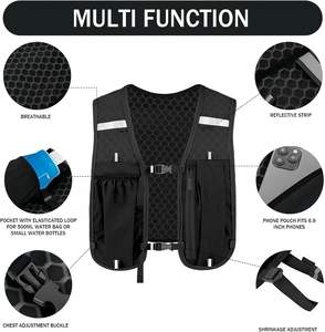 Gilet de course léger en nylon pour la randonnée et le cyclisme, avec porte-bouteille et support de téléphone, pour le sport en extérieur - Product Image 4