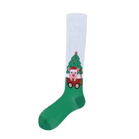 Chaussettes de compression personnalisées en jacquard à motifs d'animaux de dessin animé mignons, pour la course, avec motifs de Noël et d'Halloween, pour infirmières