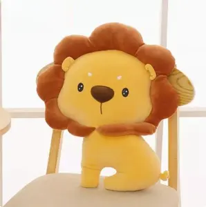 2024 뜨거운 판매 인기있는 디자인 봉제 완구 박제 만화 사자 베개 패션 장식 맞춤형 야생 동물