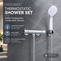 Robinet de baignoire mural thermostatique en laiton chromé poli, mitigeur thermostatique de douche, usage hôtelier, avec cartouche céramique