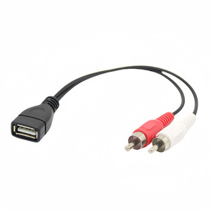 Câble adaptateur audio USB femelle vers 2 RCA mâle pour téléviseur et décodeur avec connecteurs USB 2.0 vers RCA, câble AV - Product Image 3