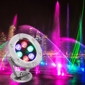 Lumière <span class=keywords><strong>LED</strong></span> RGB pour extérieur et sous-marine, 6W, tout en acier inoxydable, 12V/24V, IP68, étanche, CRI élevé 80, lumière pour <span class=keywords><strong>fontaine</strong></span> et <span class=keywords><strong>piscine</strong></span> - Product Image 1