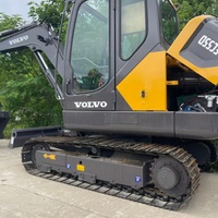 Excavatrice sur chenilles Volvo EC55D d'occasion, de qualité supérieure, bien entretenue, sans fuite d'huile, puissance élevée, pour la rénovation urbaine et l'entretien routier