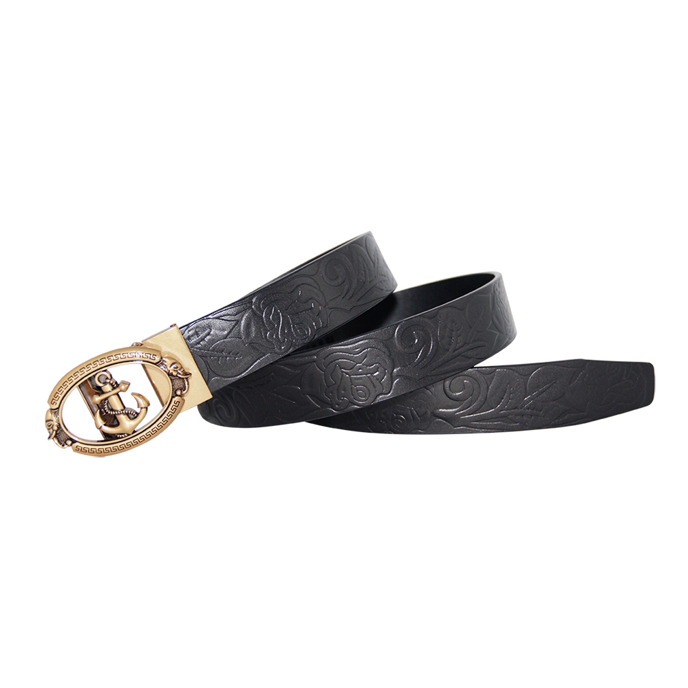 Noir En Relief En Gros 100% En cuir De Vachette en cuir véritable Hommes Ceintures