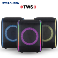 Grande remise Haut-parleurs portables 8 pouces TWS Petite boîte de son Bluetooth Karaoké Basse colorée Déflecteur amplifié USB Mini Audio