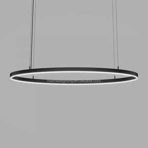 Lámpara colgante de anillo ovalado curvo de lujo llamativo centro comercial Hotel Villa decoración del hogar accesorio de iluminación con blanco cálido - Product Image 6