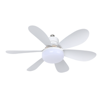 Offre Spéciale E27 ampoule tête mobile télécommande chambre ventilateur de plafond E27 Led ventilateur lampe prise ventilateur lumière