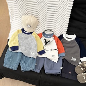 Camiseta de Manga Larga de Algodón para Bebé Zhilan, Estilo Coreano, Traje de Otoño para Bebé, Nuevo Color en Contraste, <span class=keywords><strong>Ropa</strong></span> Cálida que Combina con Todo - Product Image 1