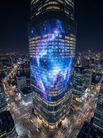 Pantalla LED Invisible de Alta Transparencia P10, Enrollable, para Fachadas de Vidrio, Publicidad en Ventanas de Centros Comerciales
