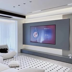 Meuble <span class=keywords><strong>TV</strong></span> en bois moderne minimaliste personnalisable avec vitrine intégrale pour le salon - Product Image 3