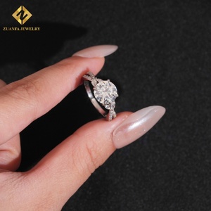 Anillo de Plata para Mujer, Joyería 925, Chapado en Rodio, Anillo de Compromiso con Moissanita, Diseño de Corte Redondo, Anillos de Boda Originales con Certificado GRA - Product Image 6