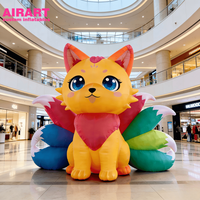 Modèle d'animaux gonflables Renard à neuf queues pour la décoration de fêtes et d'événements, ballon renard personnalisé, sculpture de renard SPH