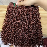FH 10"-24" Lots de mèches de cheveux humains bruts bouclés Pixie, Double Drawn, Funmi Curl, Cheveux brésiliens vierges, Tissage de cheveux en trame, Bouclés Birmanes