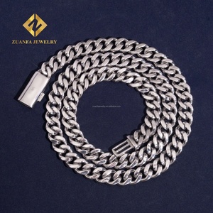 Joyería Fire al por Mayor, Eslabones Cubanos de Miami y Pulsera de 10 mm con Dos Hileras de Micro Pavé, Estilo Hip Hop, VVS1 Moissanite - Product Image 5