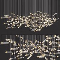 Lustre en cristal chromé soufflé à la main, moderne et luxueux, grand luminaire suspendu au plafond à LED pour villa, hôtel, hall, décoration intérieure
