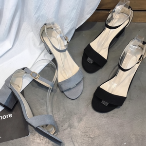 P997 tacco alto Pumps sandali con punta aperta con tacco medio da donna - Product Image 1