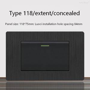 Panel de PC negro cepillado, 2 juegos de luces indicadoras LED rectas unidireccionales, interruptor de encendido/apagado de 16A, interruptor universal para pared de escalera. - Product Image 3