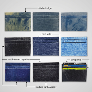 Wriza Denim Customizable Multi Function Credit Business <b>Card</b> <b>Holder</b> <b>Wallet</b> Premium RFID Blocking Slim 4 Inch 30mm Thick No - Product Image 5