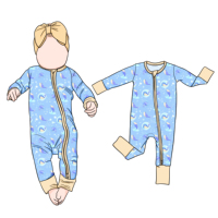 Combinaison en bambou à fermeture éclair convertible Little Glow Kid, à manches longues, respirante, pour bébés garçons, vêtements de nuit