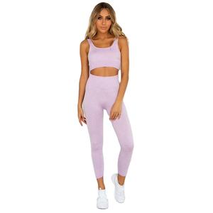 Leggings sans couture pour femmes, couleur pure, ensemble de soutien-gorge de gymnastique, ensembles de sport, de fitness et de yoga, pantalons actifs - Product Image 2