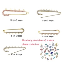 Broches pour bébé en strass multicolores, broches religieuses musulmanes islamiques, petites épingles de sûreté diverses avec boucles pour enfants et femmes