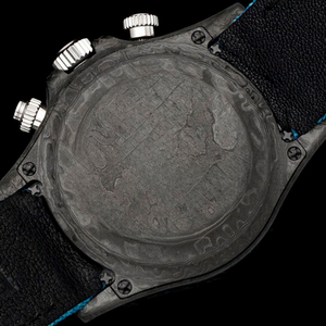Montre-bracelet chronographe Majestic en carbone forgé, cadran bleu turquoise craquelé, montre pour homme Arabian Nights - Product Image 6