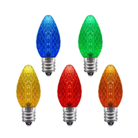 Ampoules LED décoratives de Noël à facettes C7, base E12, 0,5W, 220V/120V, remplacement SMD, pour usage résidentiel