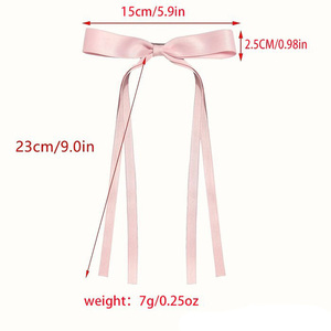 Großhandel Haarschleifen-<span class=keywords><strong>Clips</strong></span>, Band-Schleifen, Langschwanz-Schleifen, Quasten-Haarklammern, Haarspangen mit Anpassbarem Logo und Verpackung - Product Image 6