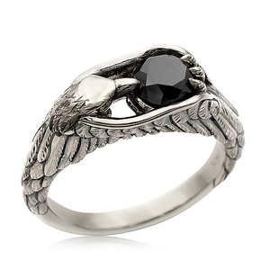 Vintage Blackened Eagle <b>Ring</b> <b>for</b> <b>Men</b> Hip Hop Fashion Finger Jewelry - Product Image 1