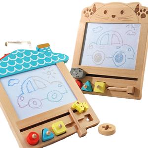 Papan kayu & Mainan papan gambar grafiti magnet populer baru terbuat dari kayu untuk papan gambar selamat coretan untuk anak-anak - Product Image 3