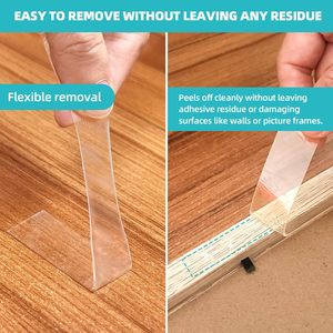 Cinta de Montaje Reutilizable de Doble Cara Nano, Cinta Adhesiva de Gel Fuerte y Removible para Paredes, Hogar, Oficina, Bricolaje e Instalación sin Daños - Product Image 4
