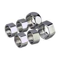 Écrou de tuyau ondulé en acier inoxydable 304 et laiton 1/2, 3/4, 1 pouce, écrou de tuyau de douche, capuchon hexagonal pour tuyau flexible, fixation rapide