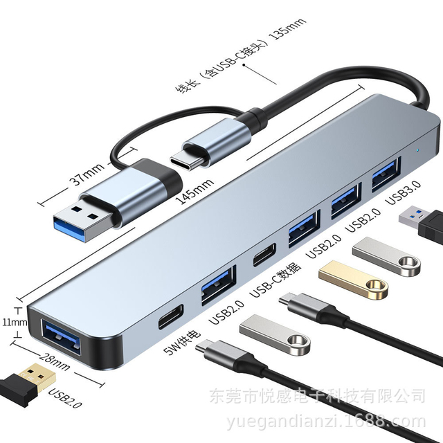 Wholesale 7 in 1 Usb Type C Hub Multiport Dock Station with 4k Hdmi Usb3.0 Rj45 Usb-c Type-c Pd Laptop Docking Station Usb Hubs