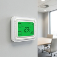 Thermostat numérique horizontal LCD mural pour climatisation centrale, régulateur de température ambiante pour hôtel, bureau, appartement