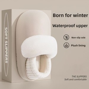 Scarpe Invernali Staccabili Calde Antivento Impermeabili Antiscivolo Tinta Unita Semplici Lavabili con Suola Spessa Punta Chiusa per Esterni e Casa - Product Image 1