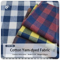 Tissu en coton teint en fil à carreaux écossais 150 g/m² pour vêtements d'enfants (garçons et filles), chemises et pantalons pour hommes et femmes