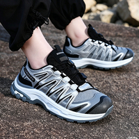 Chaussures de randonnée respirantes en maille PU pour l'extérieur, à lacets rapides, robustes, antidérapantes et amorties, pour la marche sur sentier et les activités sportives quotidiennes