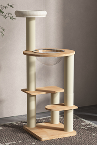 Moderner Massivholz-Katzenkratzbaum für Luxusvillen mit 4 Ebenen & Mehr, Langlebig & Umweltfreundlich, Kartonverpackt - Product Image 6