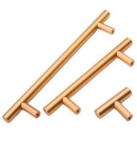 High Quality Brass Gold Color Home Decoration Zinc Alloy Door Pull Handle Simple Design <b>for</b> Kitchen Cabinets and <b>Dressers</b> - Product Image 2