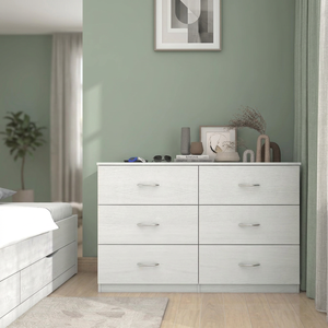 Wholesale <b>6</b>-<b>Drawer</b> Chest <b>Drawer</b> Large Capacity Silver 1409 Wood Bedroom Furniture Modern Kitchen Bathroom OEM Made in Malaysia - Product Image 3