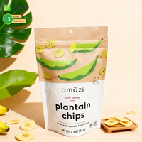 Sachet Doypack Écologique Personnalisé avec Fenêtre Transparente, Anti-humidité, pour Aliments pour Animaux, Conserves et Chips de Banane