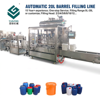 Machine de remplissage entièrement automatique pour liquides visqueux et moussants en jerrycan de 5 gallons, ligne de production de remplissage pour barils en plastique et métal de 20 litres