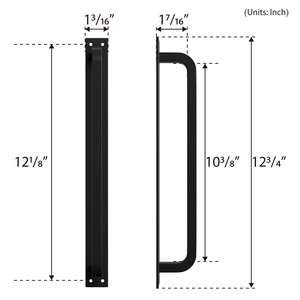 มือจับประตูแบบชนบททำมือ ขนาด 305 มม. (12 นิ้ว) สีดำ แบบเรียบ ด้ามจับยาว - Product Image 4