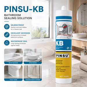 Mastic sanitaire imperméable et anti-moisissure KB pour cuisine, salle de bain, douche, <span class=keywords><strong>baignoire</strong></span>, évier, adhérence forte, silicone - Product Image 4