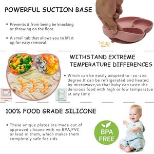 Bol double en Silicone avec aspiration, produit de qualité alimentaire pour tout-petits, couleur et Logo personnalisés, <span class=keywords><strong>vaisselle</strong></span> de table, assiette d'alimentation, 1 pièce - Product Image 3