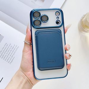 Coque de téléphone transparente électroplaquée grain CD avec bouclier MagSafe doré et pochette magnétique puissante assortie pour iPhone 17 Pro Max - Product Image 5