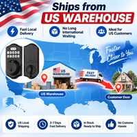 Serrure de porte intelligente à empreinte digitale, entrée sans clé, avec clavier à code et clé mécanique pour porte d'entrée, expédition aux États-Unis