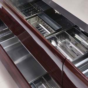 Modern Minimalist High-End Eco-Friendly Gloss Lacquer Kitchen Cabinet Glass Stainless Steel Melamine Board Granite Countertop - Product Image 4