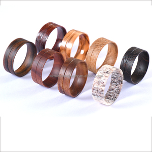 Bagues ou anneaux unisexes en bois de santal doré, bois de fer, bois de koa, 8 mm, pour incrustation, design tendance - Product Image 1