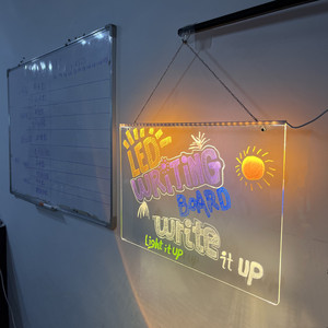 USB LED Lưu ý <span class=keywords><strong>Board</strong></span> sáng Acrylic cơ sở ấm trắng ánh sáng 3D ánh sáng ban đêm hiện đại phong cách thiết kế trong suốt xóa được bảng tin - Product Image 5